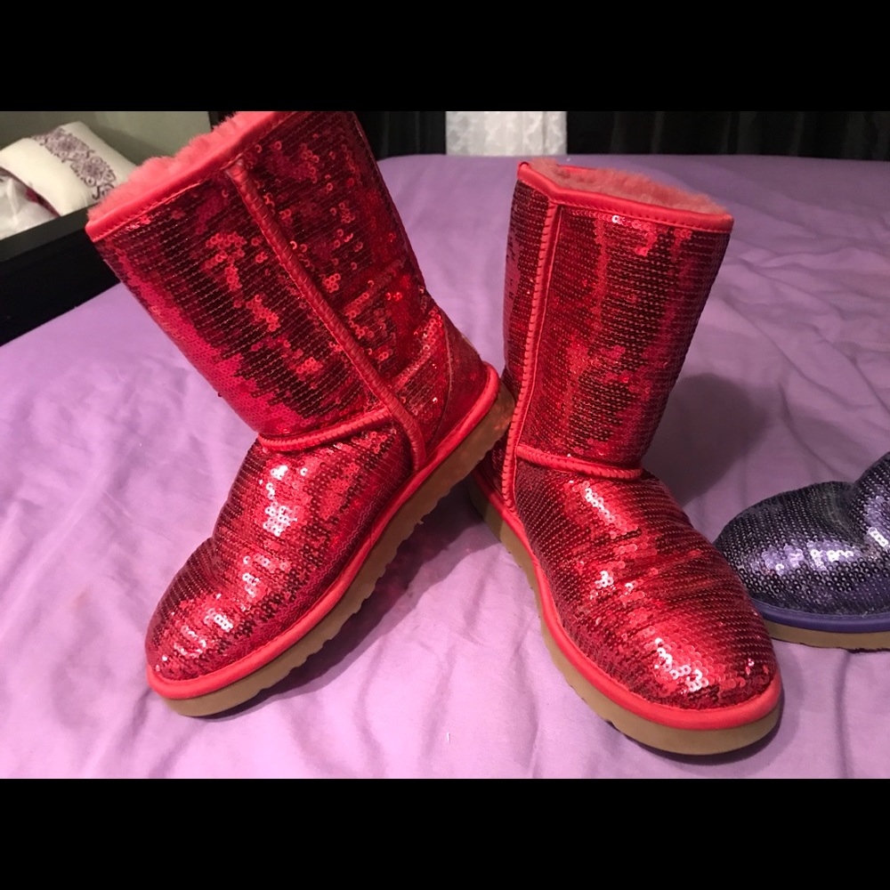 Red sequin Uggs Best reasonable offer !